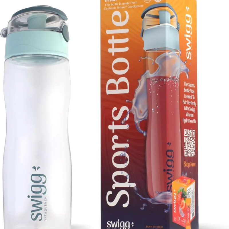 1 BPA Free Sports Water Bottles for School Gym Bicycle Car - Leak Proof Sports Waterbottles - See Through Reusable Clear Water Bottle botella de agua Made of Tritan Plastic Refillable 24oz