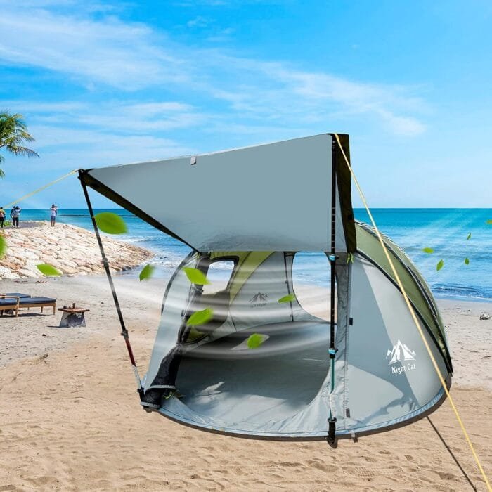 Night Cat Pop-up Camping Tent: 2 Person Tent Waterproof Instant Easy Setup Family Tent - Image 5