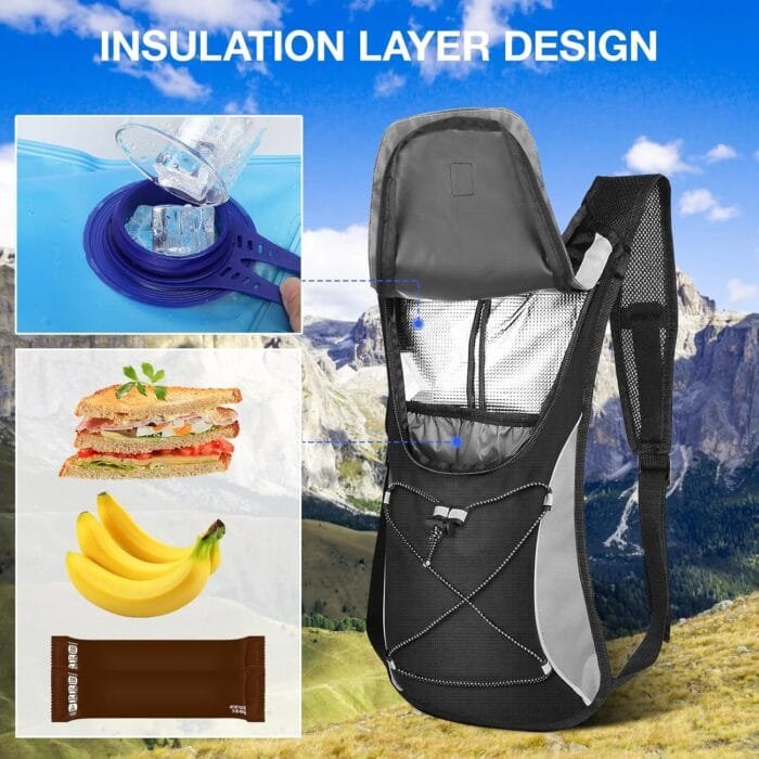 Hydration Pack with 2L Hydration Bladder Lightweight Insulation Water Rucksack Backpack Bladder Bag Cycling Bicycle Bike/Hiking Climbing Pouch - Image 4