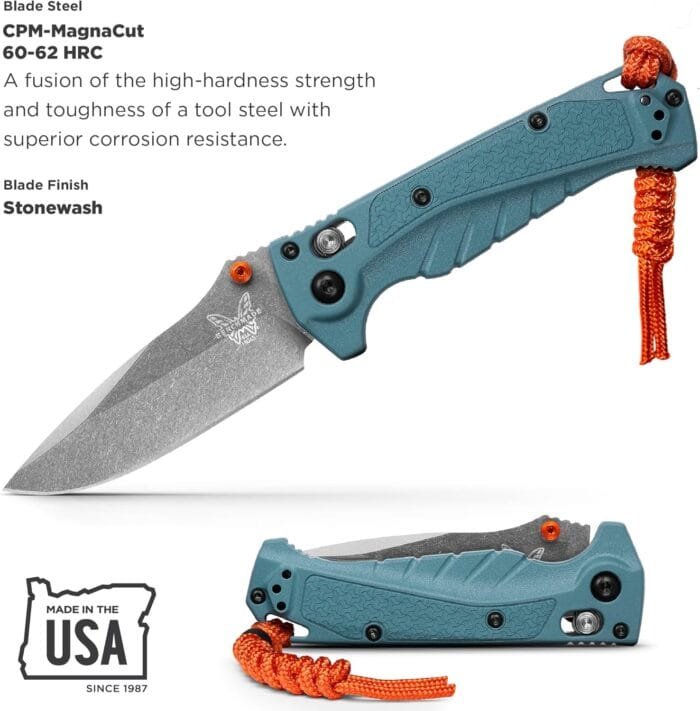 Benchmade - Mini Adira 18065 Outdoor Knife with Depth Blue Grivory Handle (18065) - Image 3