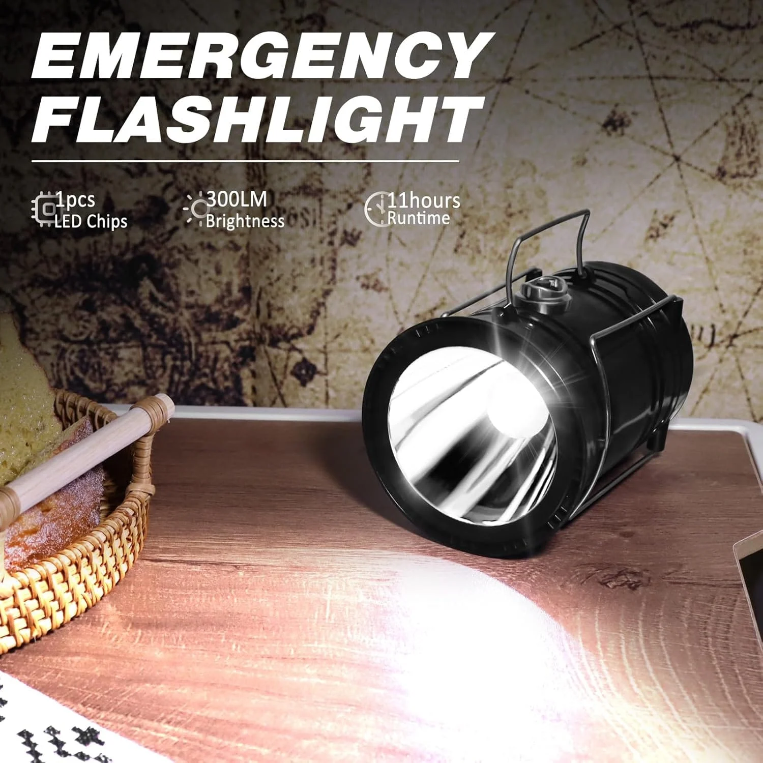 DIBMS 4-Pack Solar Camping Lantern, Collapsible LED Solar USB Rechargeable Lantern Flashlight Emergency Hanging Lights for Camping Hurricanes Power Outages Indoor Outdoor - Image 3