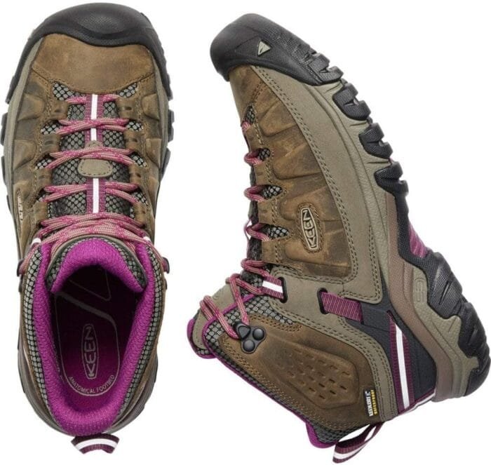 KEEN Women's Targhee 3 Mid Height Waterproof Hiking Boots, Weiss/Boysenberry, 8 - Image 3