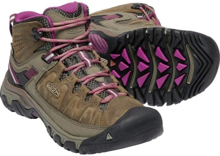 KEEN Women's Targhee 3 Mid Height Waterproof Hiking Boots, Weiss/Boysenberry, 8 - Image 5