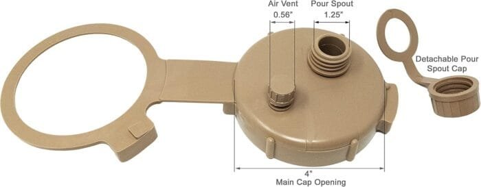 Tacticai Replacement Cap (2 Color Selection) for U.S Issued 5-Gallon (20-Liter) Military Water Cans, BPA Free - Image 3