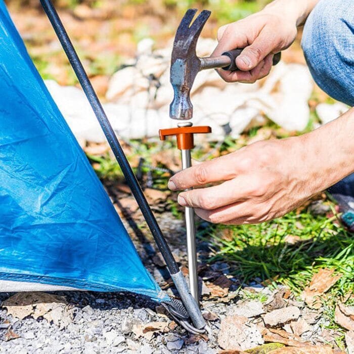 Eurmax USA Galvanized Non-Rust Camping Family Tent Pop Up Tent Stakes Canopy Anchors Heavy Duty 10pc-Pack, with 4x10ft Ropes & 1 Orange Stopper - Image 6