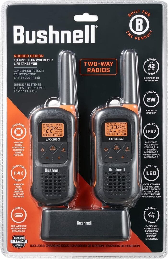 New Bushnell LPX650 Walkie Talkies - Waterproof Long Range Two Way Radios & Potable Aqua Water Purification Tablets with PA Plus, Portable and Effective Solution - Image 4