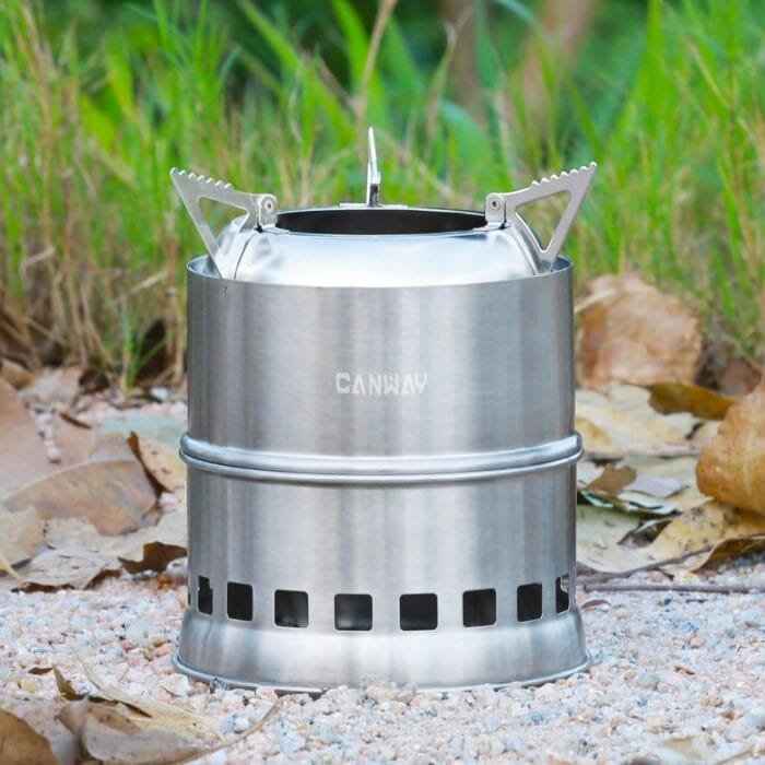 CANWAY Portable Camping Stove Wood Mini Camp Stove Survival Cooking Stove Stainless Steel Emergency Folding Camping Stove with Carry Bag for Outdoor Backpacking Hiking Traveling - Image 8