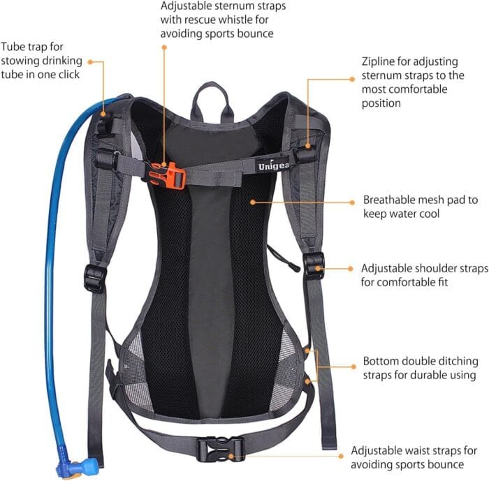 Unigear Hydration Pack Backpack with 70 oz 2L Water Bladder for Running, Hiking, Cycling, Climbing, Camping, Biking - Image 3