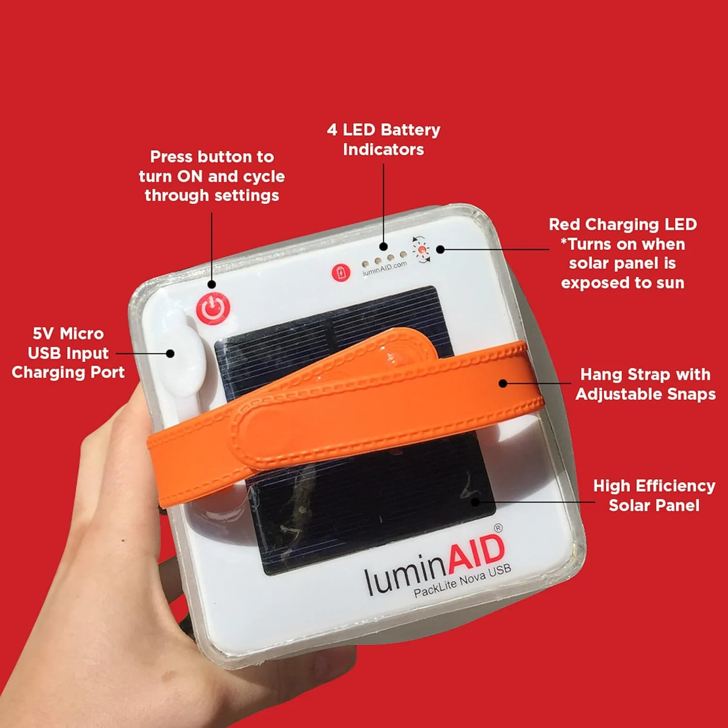 LuminAID Solar Camping Lantern - Inflatable LED Lamp Perfect for Camping, Hiking, Travel and More - Emergency Light for Power Outages, Hurricane, Survival Kits - As Seen on Shark Tank - Image 6