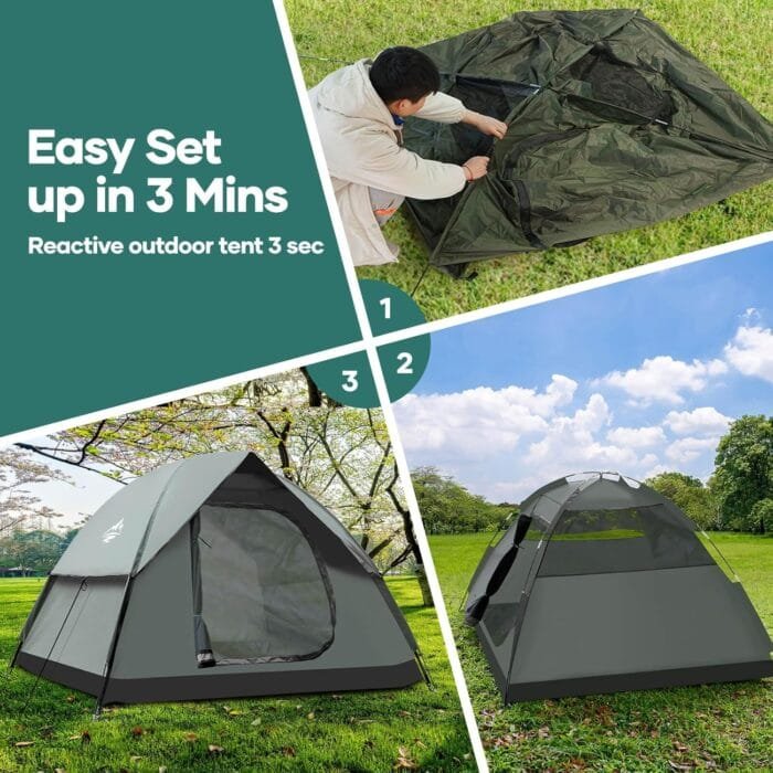 2-3 Person Camping Tent, Tents for Camping with Removable Rainfly, Family Dome Easy Set Up Tent, Lightweight Tent for Camping, Traveling, Hiking, Outdoor - Image 3