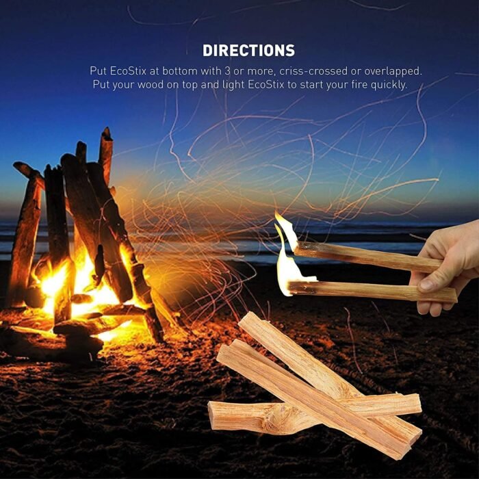 EasyGoProducts Approx. 120 Eco-Stix Fatwood Fire Starter Kindling Firewood Sticks 100% Organic Firestarter for Wood Stoves, Fireplaces, Campfires, Bonfires, Year Round, 10 Pounds - Image 3