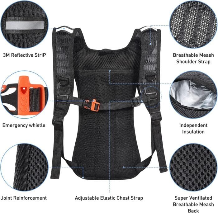 Hydration Pack,Hydration Backpack with 2L Hydration Bladder Lightweight Insulation Water Pack for Festivals, Raves, Hiking, Biking, Climbing, Running and More - Image 3