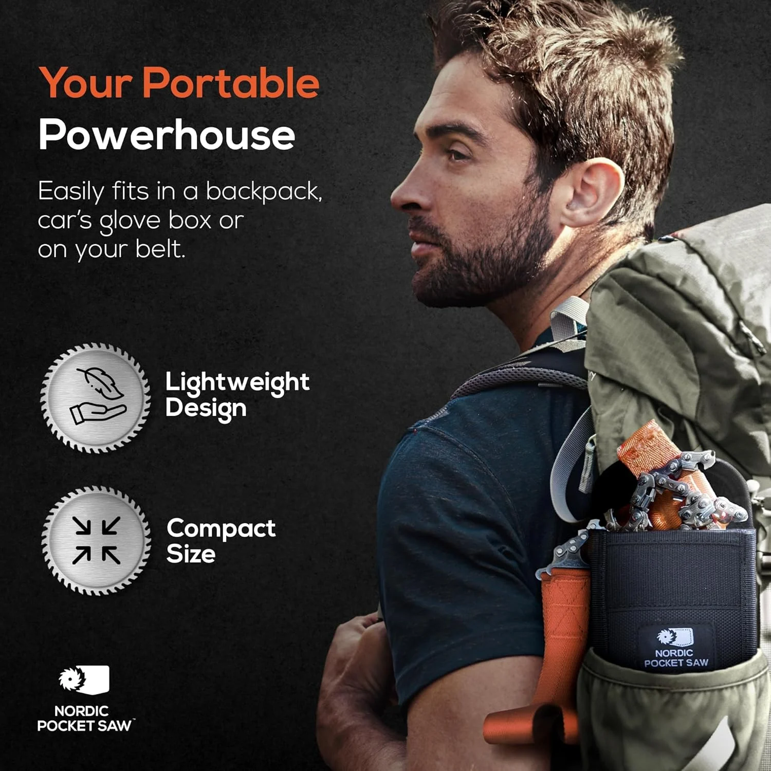 25.6" or 36" - Survival Pocket Chainsaw with 3 Color Variations - Pocket Chainsaw for Camping - Camping Chainsaw Manual - Survival Chainsaw for Outdoor & Trekking - Foldable Chainsaw - Image 4