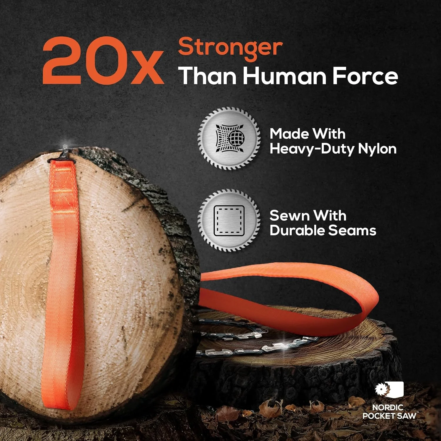 25.6" or 36" - Survival Pocket Chainsaw with 3 Color Variations - Pocket Chainsaw for Camping - Camping Chainsaw Manual - Survival Chainsaw for Outdoor & Trekking - Foldable Chainsaw - Image 5