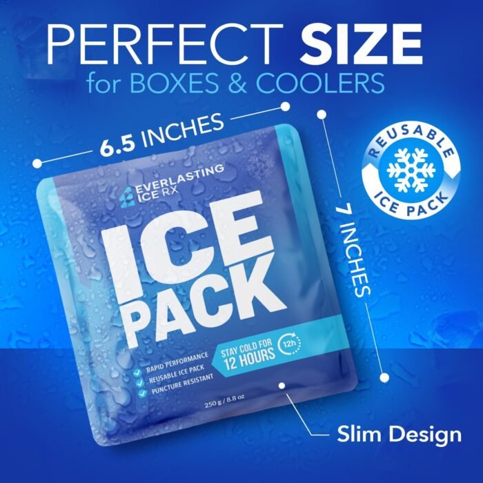 Rapid Performance Reusable Ice Packs for Coolers or Lunch Box | 4 Pack | Cold for Up to 12 Hours | Ice Packs for Cooler, Long Lasting for Camping, Beach - Image 5