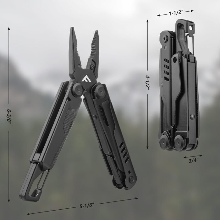 FLISSA 15-in-1 Multi-tool Pliers with Sheath, Portable Pocket Knife with Safety Locking System, Belt Clip and Sheath for Outdoors, Survival, Camping, Fishing, Hunting - Image 4