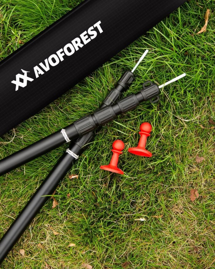 Tarp Poles Heavy Duty Adjustable, AVOFOREST Aviation Aluminum 8.7FT Tent Poles Lengthen and Thicken with Protection Cap Awning Poles Set of 2 for Hiking - Image 7