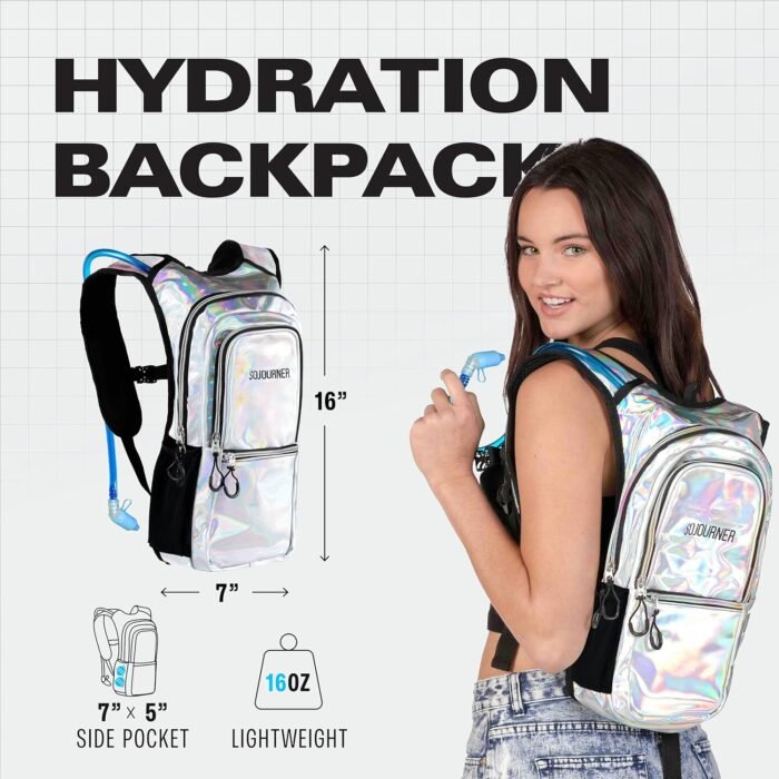 Sojourner Hydration Pack, Hydration Backpack - Water Backpack with 2l Hydration Bladder, Festival Essential - Rave Hydration Pack Hydropack Hydro for Hiking, Running, Biking, Festival Gear - Image 3