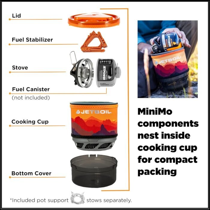 Jetboil MiniMo Camping and Backpacking Stove Cooking System with Adjustable Heat Control - Image 4