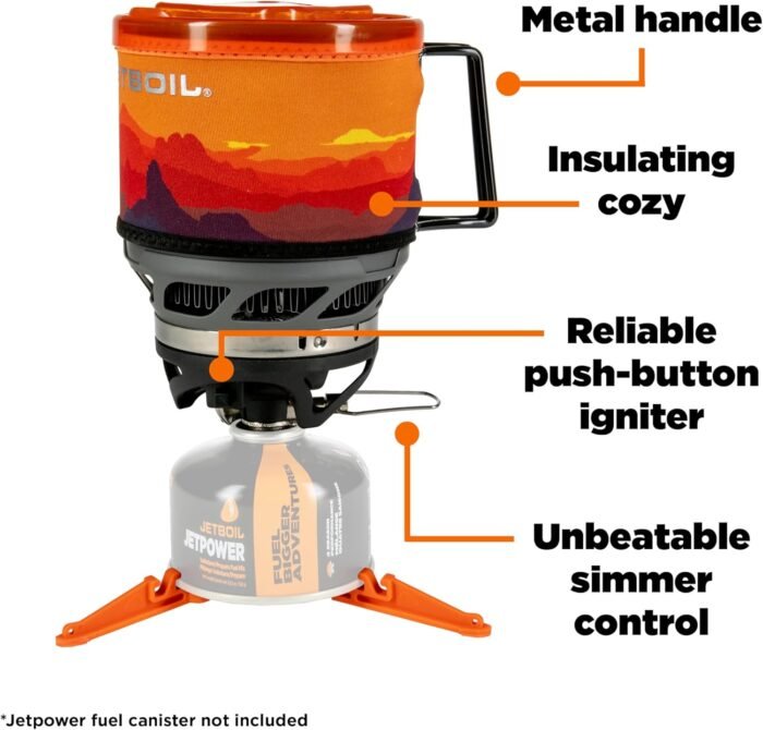 Jetboil MiniMo Camping and Backpacking Stove Cooking System with Adjustable Heat Control - Image 5