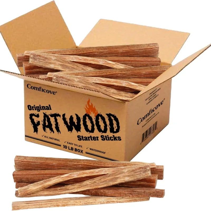 10 lbs. Fatwood Fire Starter Sticks Camping Essentials | Great Fire Logs and Fire Starters for Campfires, Fireplaces, Bonfires | Start a Fire with 2 Sticks