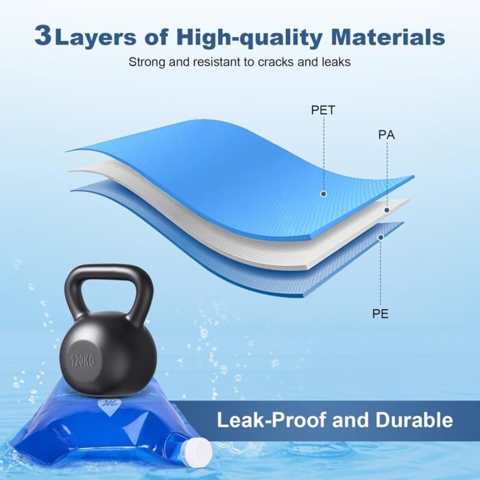 Water Container Bags, 4 Packs BPA Free No-Leak Foldable Plastic 1.3 Gallon Water Container Bag for Camping Hiking Backpack Emergency Storage Jug - Image 5