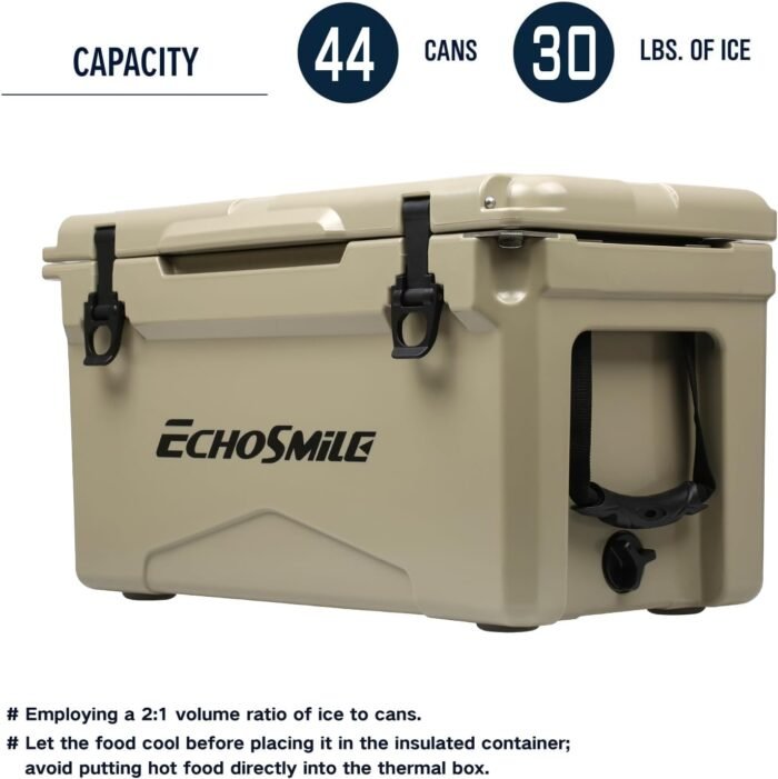 EchoSmile 25/30/35/40 Quart Rotomolded Cooler, 5 Days Protale Ice Cooler, Ice Chest Suit for BBQ, Camping, Pincnic, and Other Outdoor Activities - Image 6