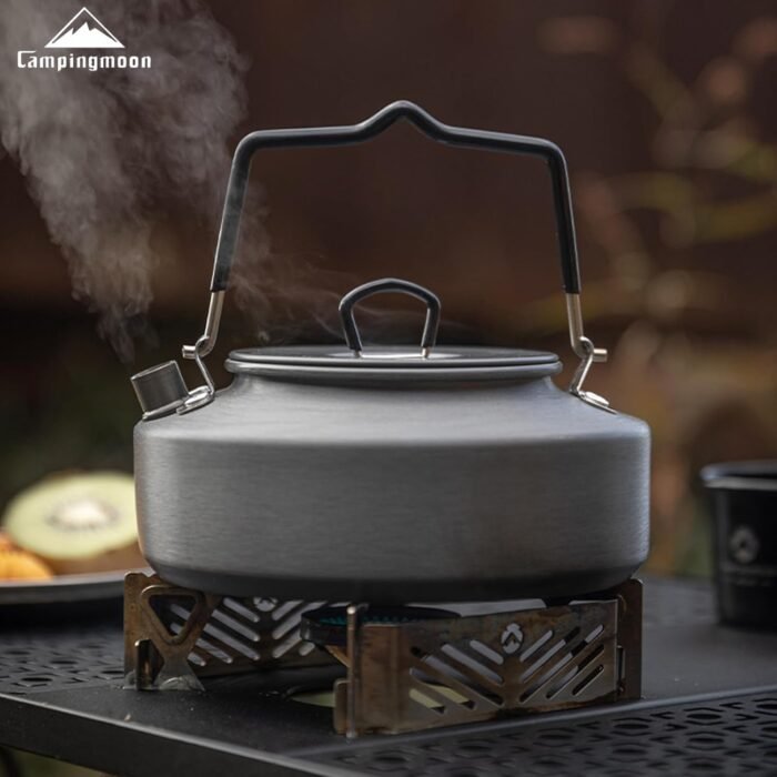 Campingmoon Camping Tea Kettle Portable Camp Coffee Tea Pot Lightweight Aluminum Water Boiler for Backpacking Picnic Fishing 0.8L - Image 3