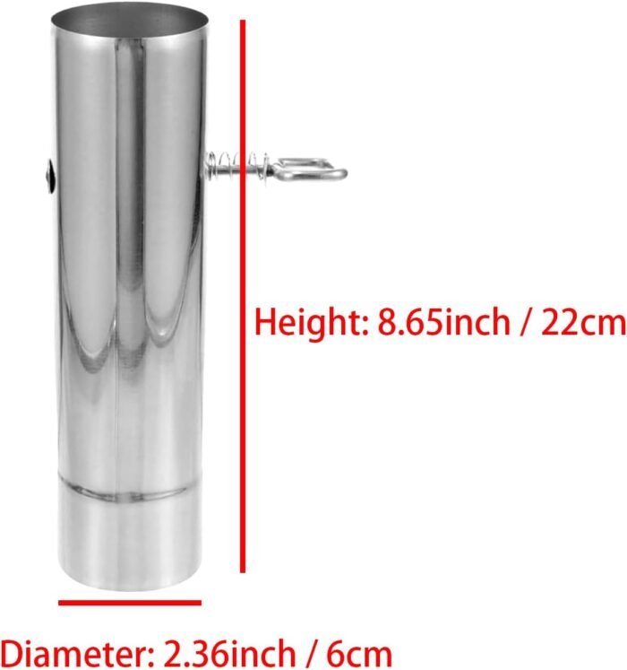 Stove Pipe with Damper 2.36inch Stainless Steel Tent Stove Chimney Pipe Smoke Exhaust Chimney Stove Pipe - Image 4