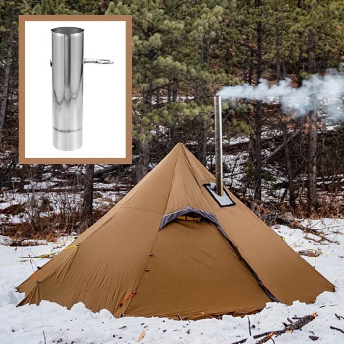 Stove Pipe with Damper 2.36inch Stainless Steel Tent Stove Chimney Pipe Smoke Exhaust Chimney Stove Pipe - Image 5