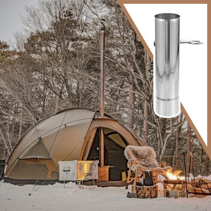 Stove Pipe with Damper 2.36inch Stainless Steel Tent Stove Chimney Pipe Smoke Exhaust Chimney Stove Pipe - Image 7