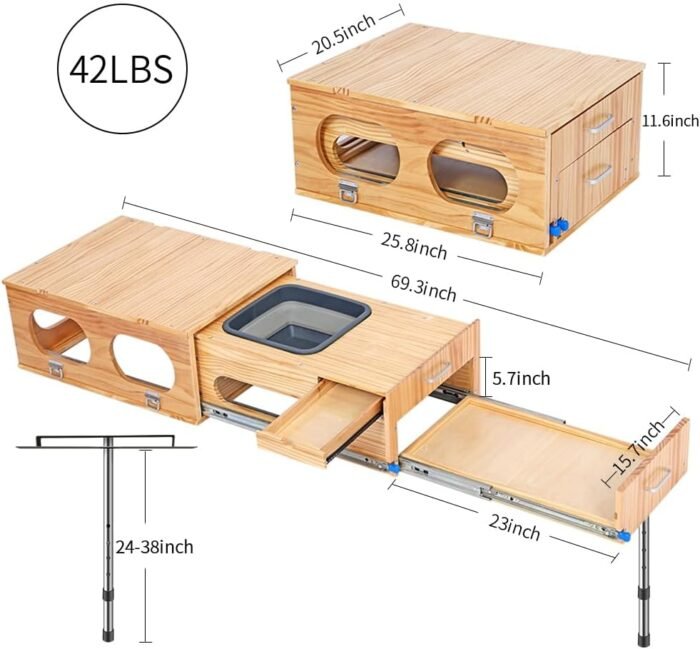 Jagahaha Ultimate Overland Kitchen - All-in-One Camp Kitchen Box with Washing, Chopping, and Cooking Features - Quick 30 Second Set Up - Perfect for Overland Adventures! - Image 3