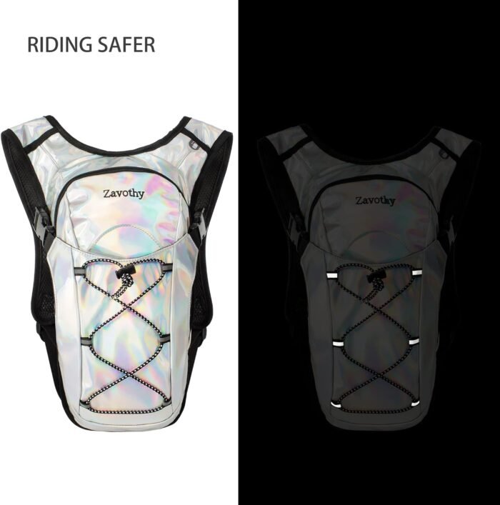 Reflective Hydration Backpack, Hydration Pack - Water Backpack with 2L Hydration Bladder, Essential for Festivals - Rave Hydration Pack for Hiking, Running, Cycling, and Festivals - Image 5