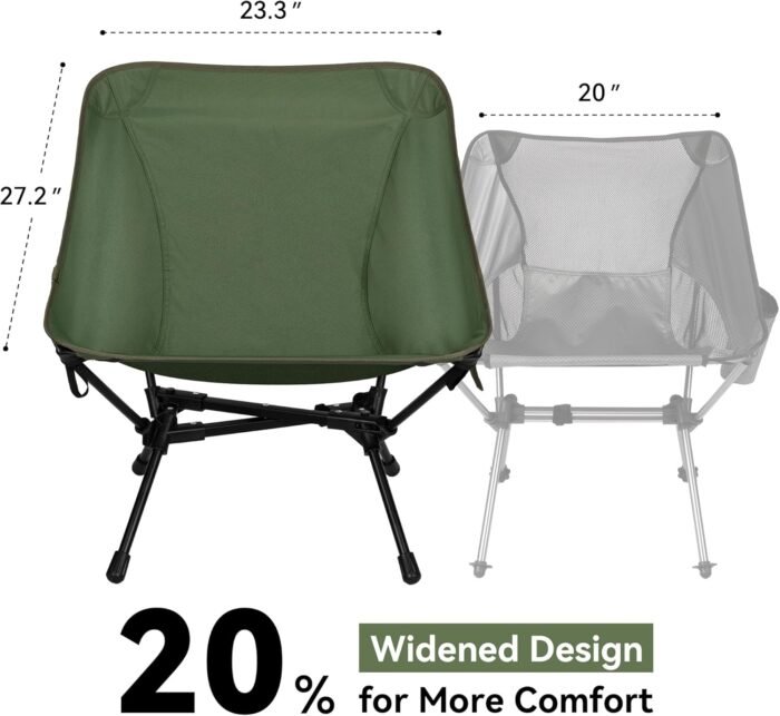 Ultralight Camping Chair, Portable Folding Backpacking Chair, Compact Camping Chair with Carry Bag for Outdoor Camp Hiking Backpack Beach Travel (Green) - Image 4