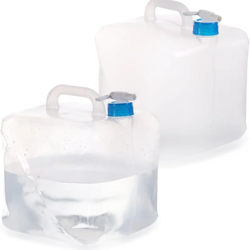2 Pack 5.3 Gallon Collapsible Container with Spigot, Foldable Water Jug Portable Camping Water Storage Carrier Jug for Outdoors Hiking Backpack & Emergency, Food Safe