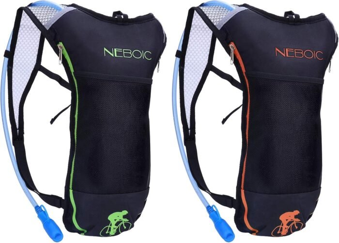 2Pack Hydration Backpack Pack with 2L Hydration Bladder - Lightweight Water Backpack Keeps Water Cool up to 4 Hours with Big Storage for Kids Women Men Hiking Cycling Camping Music Festival