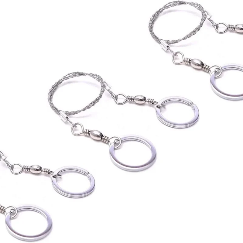 3 Pack Wire Saw Survival I Stainless Steel Pocket Chainsaw Backpacking Gear I 22 Inch Light Weight Cable Cutting String I Emergency Camping Chainsaw Rope Kit for Cutting Trees & Wood