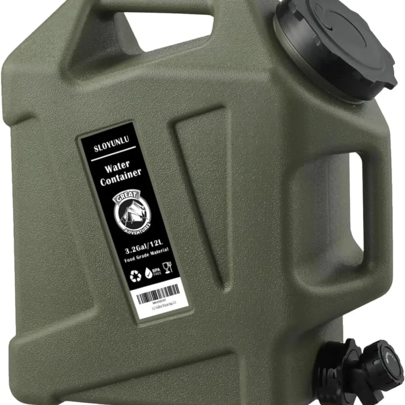 3.2 Gallon Water Storage Containers BPA Free for Camping, Large Capacity Water Tank with Spigot, Portable Emergency Water Storage for Outdoor Camping & Survival Kit