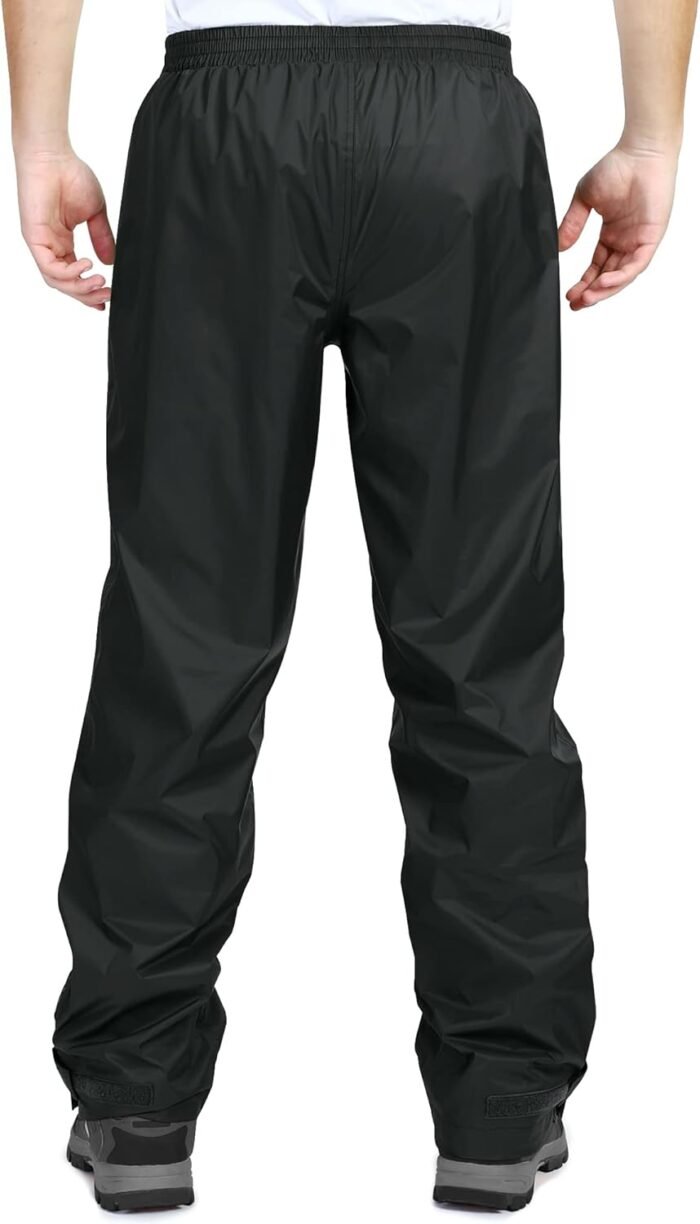 33,000ft Men's Rain Pants, Waterproof Rain Over Pants, Windproof Outdoor Pants for Hiking, Fishing - Image 2