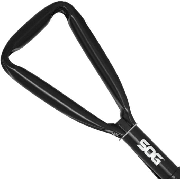 SOG Entrenching Tool- 18.25 Inch Folding Survival Shovel with Wood Saw Edge and Tactical Shovel Carry Case- Black (F08-N) - Image 5