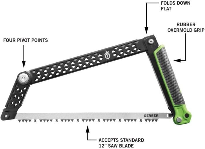 Gerber Freescape Camp Saw Folding Hand Saw for Backpacking Hiking Camping Pruning and Bushcraft, 12" Blade - Image 2