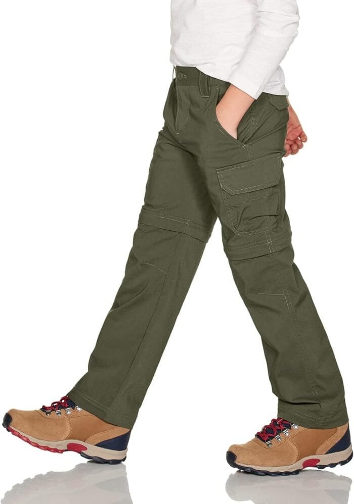 CQR Kids Youth Hiking Cargo Pants, UPF 50+ Quick Dry Convertible Zip Off Pants, Outdoor Camping Pants - Image 4