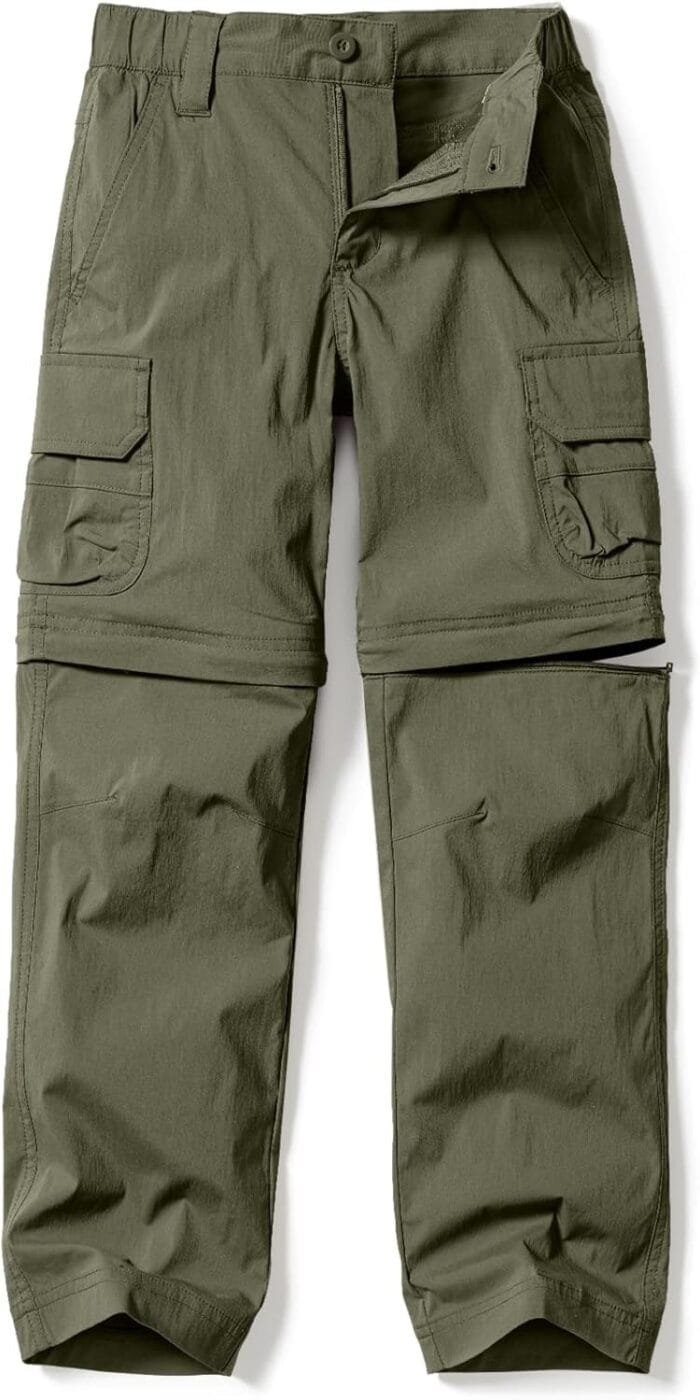 CQR Kids Youth Hiking Cargo Pants, UPF 50+ Quick Dry Convertible Zip Off Pants, Outdoor Camping Pants - Image 7