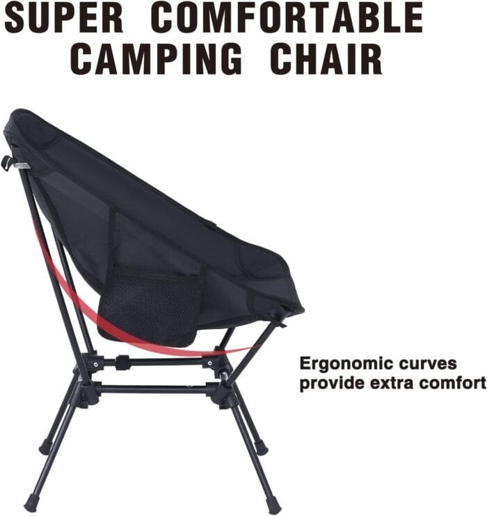 MOON LENCE Lighweight Foldable Camping Chair, Travel Backpack Chair, Portable & Ultralight, 400 lbs Folding Metal Chairs Heavy Duty for Outdoor Adventure, Hiking, Picnics & Beach - Image 6