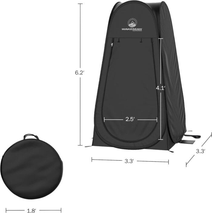 Pop Up Pod - Privacy Shower Tent, Dressing Room, or Portable Toilet Stall with Carry Bag for Camping, Beach, or Tailgate by Wakeman Outdoors - Image 2