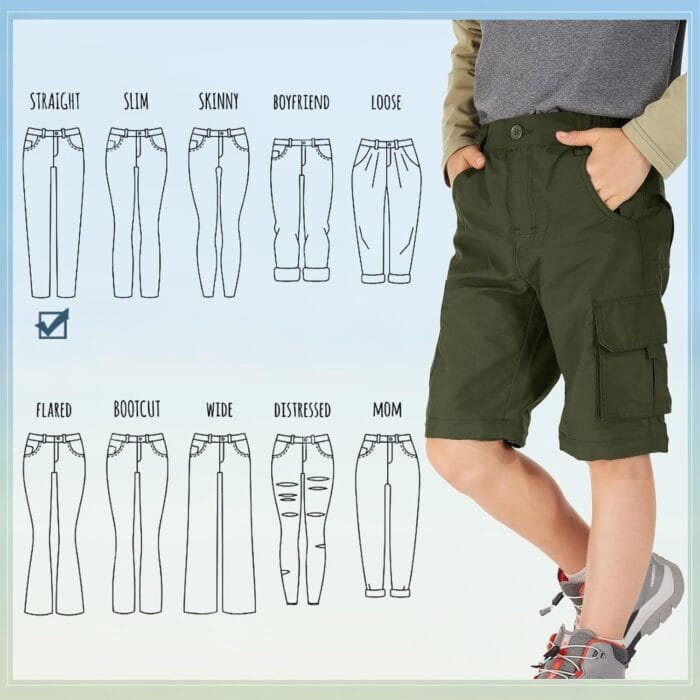 Kids' Cargo Pants, Boy's Casual Outdoor Quick Dry Waterproof Hiking Climbing Convertible Trousers - Image 6