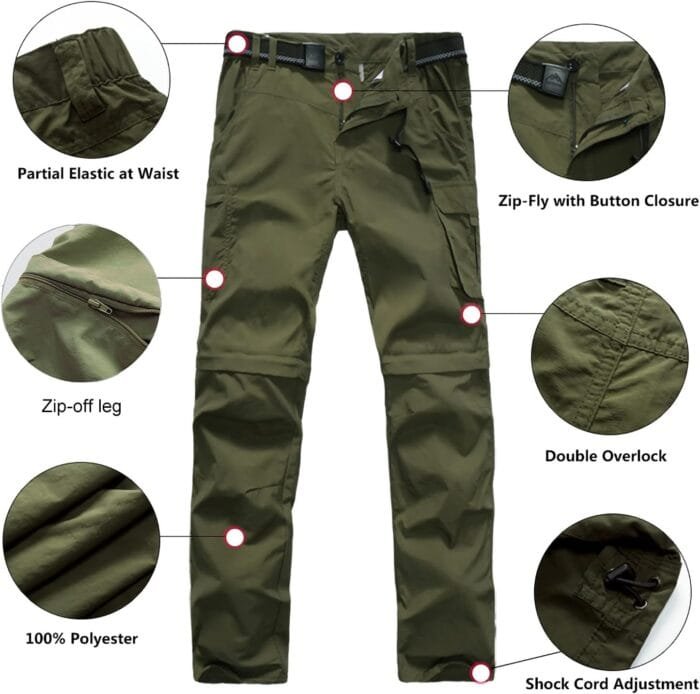 JOMLUN Boy’s Scout Pants Convertible Hiking Quick Dry Zip Off Pants Outdoor Climbing Casual Trouser Kids Youth Cargo Pants - Image 3