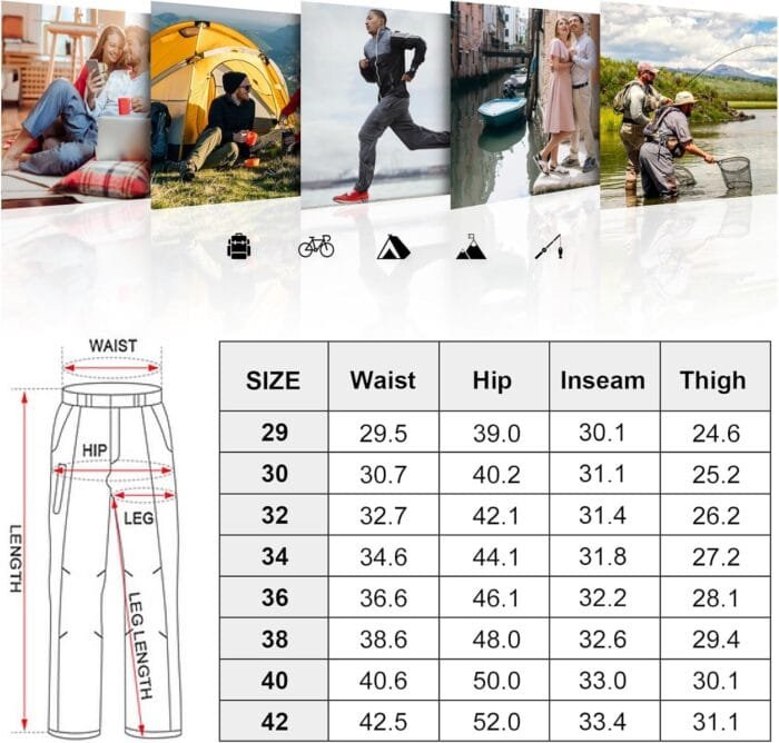 Mens Hiking Pants Convertible Zip Off Lightweight Quick Dry Fishing Safari Camping Travel boy Scout Pants - Image 7