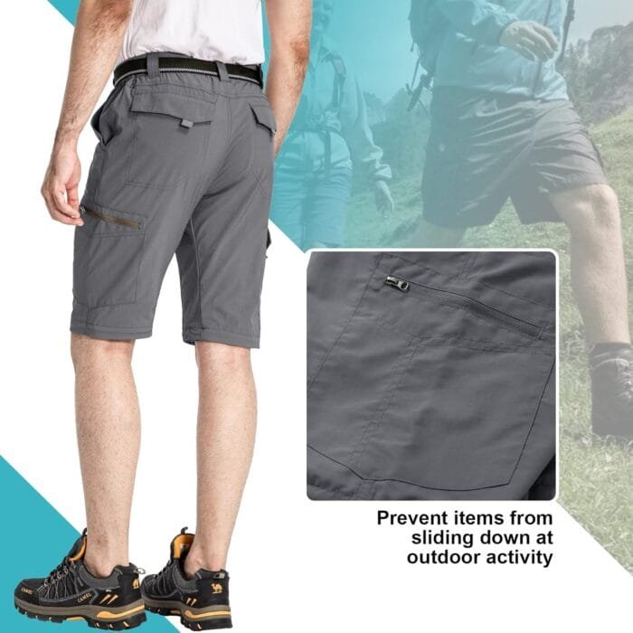 Mens Hiking Pants Convertible Zip Off Lightweight Quick Dry Fishing Safari Camping Travel boy Scout Pants - Image 4