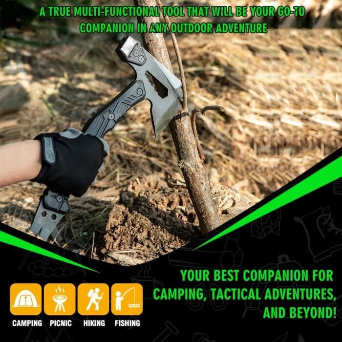 ZENHOSIT Survival Hatchet & Camping Axe with Fixed Blade Knife Combo Set, Full Tang Tactical Axe for Outdoor Camping Survival and Chopping Wood, Nylon Sheath Included - Image 3